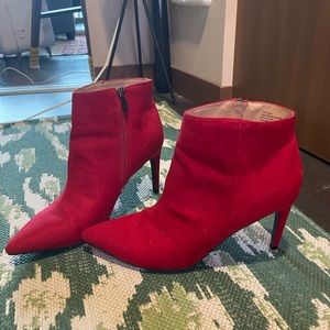 Red Suede Booties